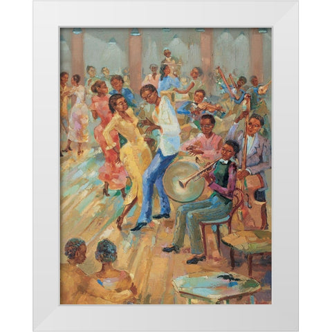 Dance Time II White Modern Wood Framed Art Print by Unknown