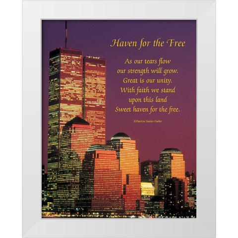 Haven for the Free White Modern Wood Framed Art Print by Unknown