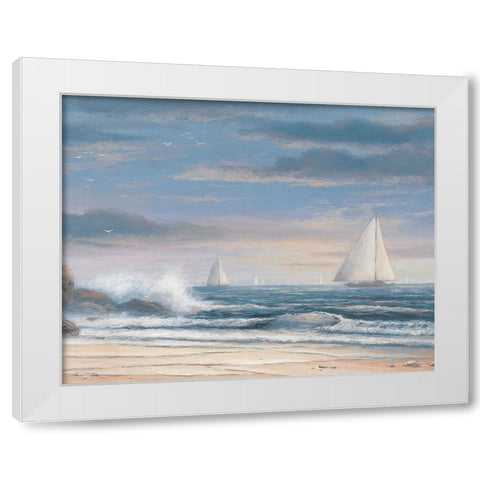 Sailing Boats White Modern Wood Framed Art Print by Unknown
