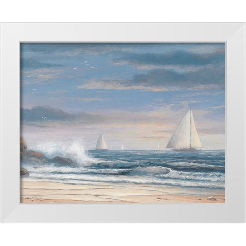 Sailing Boats White Modern Wood Framed Art Print by Unknown