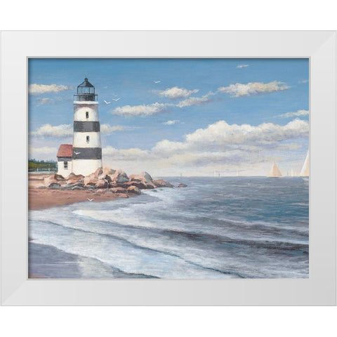 Lighthouse Shoals White Modern Wood Framed Art Print by Unknown