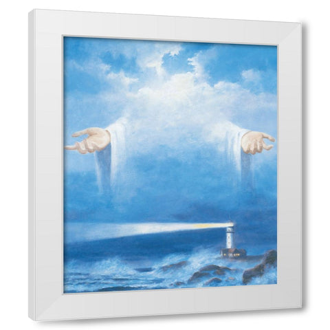 I am the Light White Modern Wood Framed Art Print by Unknown