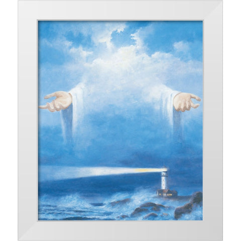 I am the Light White Modern Wood Framed Art Print by Unknown
