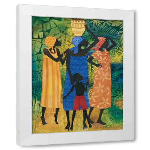 Carrying Water White Modern Wood Framed Art Print by Unknown