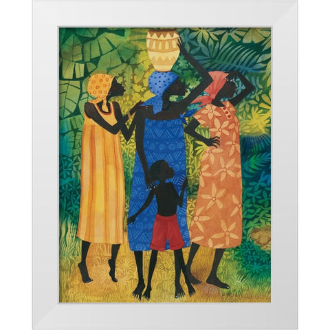 Carrying Water White Modern Wood Framed Art Print by Unknown