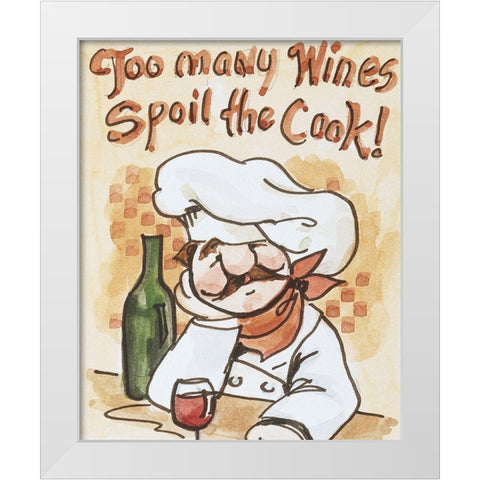 Too Many Cooks White Modern Wood Framed Art Print by Unknown