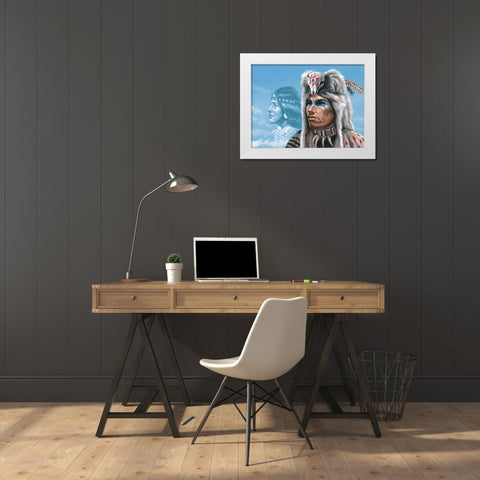 Warpaint White Modern Wood Framed Art Print by Unknown