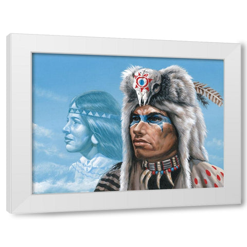 Warpaint White Modern Wood Framed Art Print by Unknown
