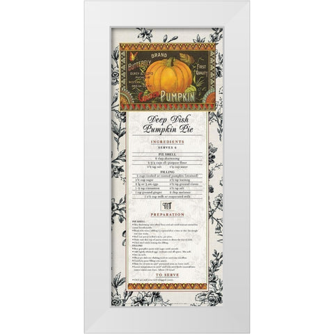 Pumpkin Pie White Modern Wood Framed Art Print by Unknown