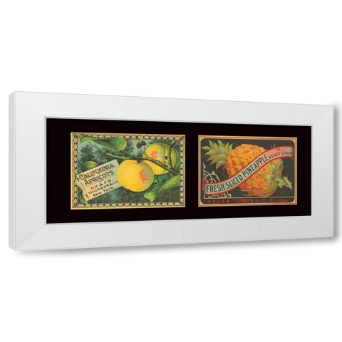 Apricots and Pineapple White Modern Wood Framed Art Print by Unknown