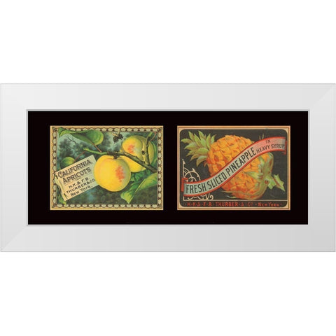 Apricots and Pineapple White Modern Wood Framed Art Print by Unknown