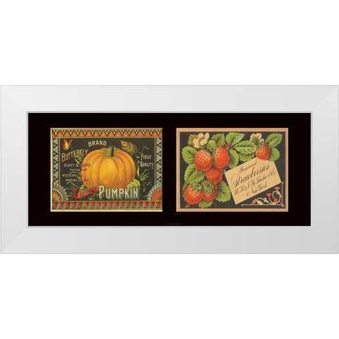 Pumpkin and Strawberries White Modern Wood Framed Art Print by Unknown