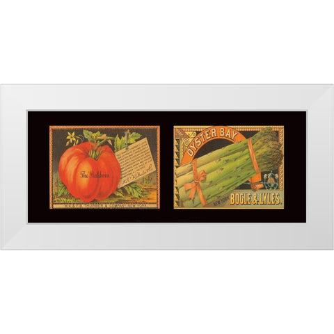 Tomato and Asparagus White Modern Wood Framed Art Print by Unknown