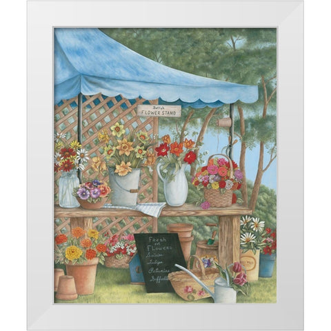 Flower Stand I White Modern Wood Framed Art Print by Unknown