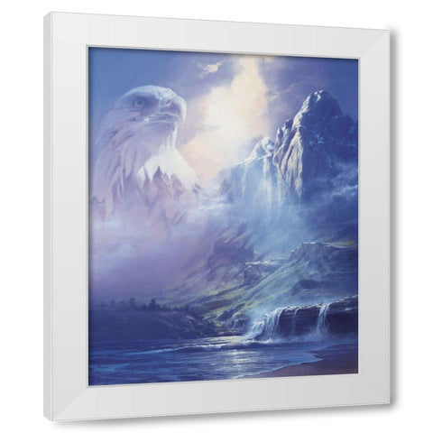 Eagles Fly Free White Modern Wood Framed Art Print by Unknown