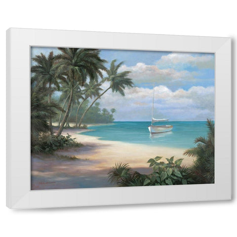 On the Beach White Modern Wood Framed Art Print by Unknown