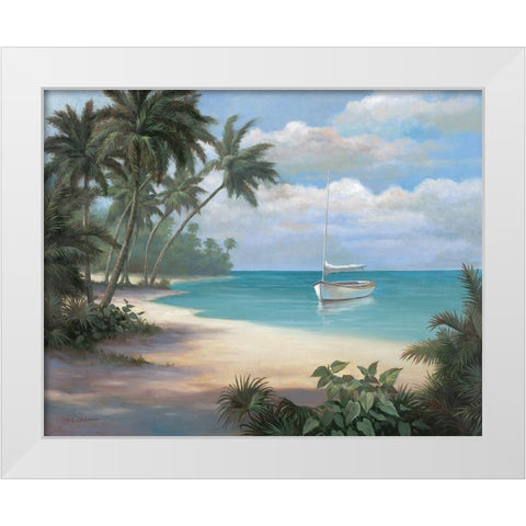 On the Beach White Modern Wood Framed Art Print by Unknown