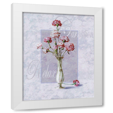 Carnation White Modern Wood Framed Art Print by Unknown