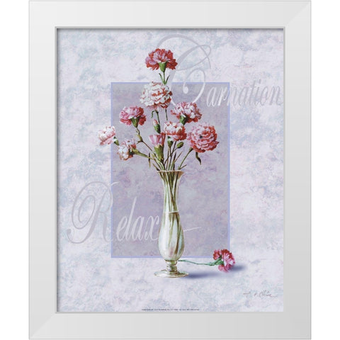 Carnation White Modern Wood Framed Art Print by Unknown