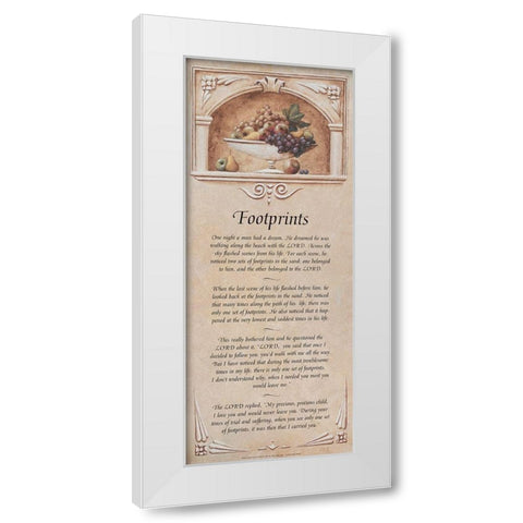 Footprints White Modern Wood Framed Art Print by Unknown