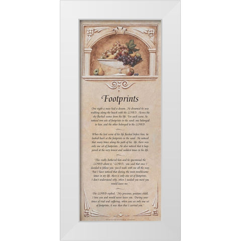 Footprints White Modern Wood Framed Art Print by Unknown