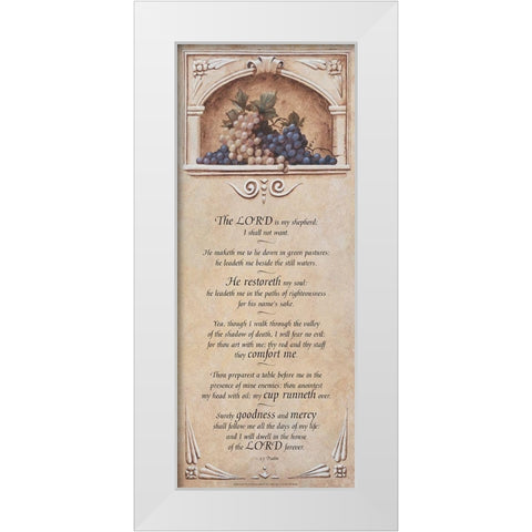 Psalm 23 White Modern Wood Framed Art Print by Unknown