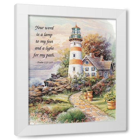 Psalm 119 White Modern Wood Framed Art Print by Unknown