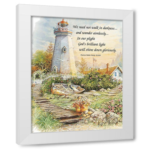 Walk in Darkness White Modern Wood Framed Art Print by Unknown