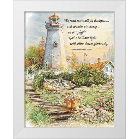 Walk in Darkness White Modern Wood Framed Art Print by Unknown