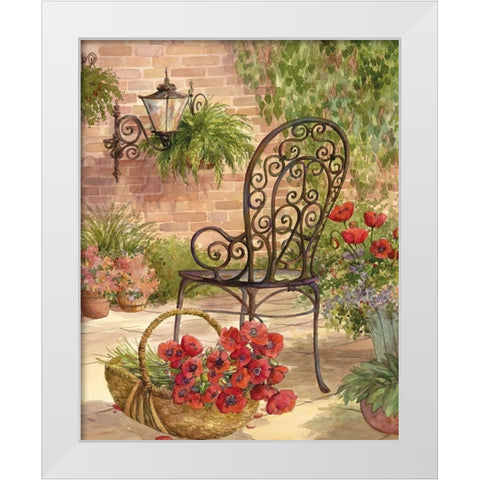 Patio Chair I White Modern Wood Framed Art Print by Unknown