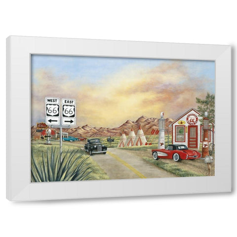 Route 66 II White Modern Wood Framed Art Print by Unknown