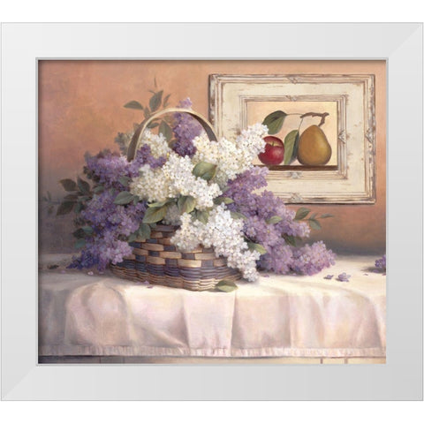 Lavendar Flowers White Modern Wood Framed Art Print by Unknown
