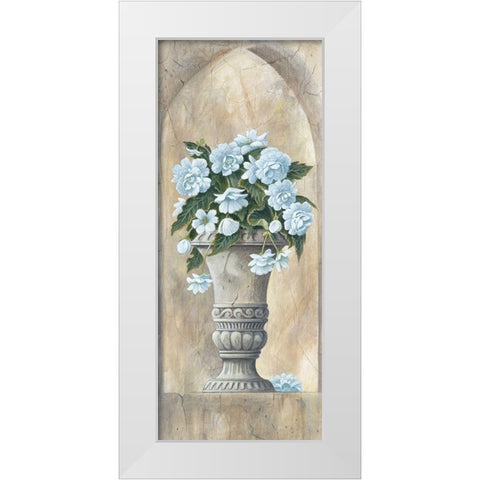 Vase White Flowers White Modern Wood Framed Art Print by Unknown