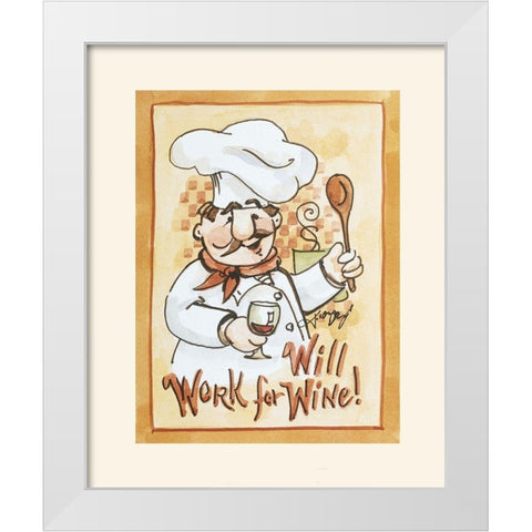 Chef Works 4 Wine White Modern Wood Framed Art Print by Unknown