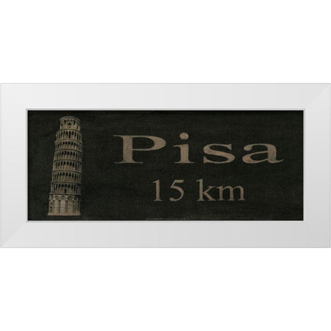 Pisa White Modern Wood Framed Art Print by Unknown