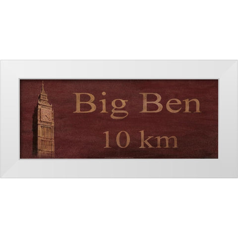 Big Ben White Modern Wood Framed Art Print by Unknown