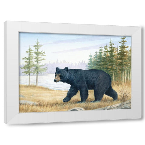 Black Bear White Modern Wood Framed Art Print by Unknown