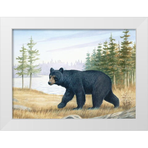 Black Bear White Modern Wood Framed Art Print by Unknown