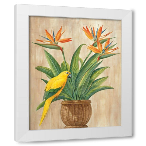 Parrot and Passion White Modern Wood Framed Art Print by Unknown