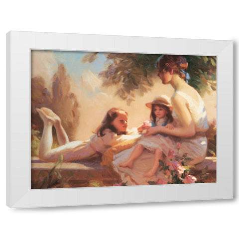 Relax And Play White Modern Wood Framed Art Print by Unknown