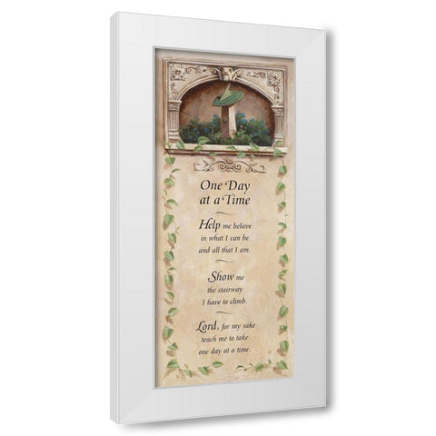 One Day at a Time White Modern Wood Framed Art Print by Unknown