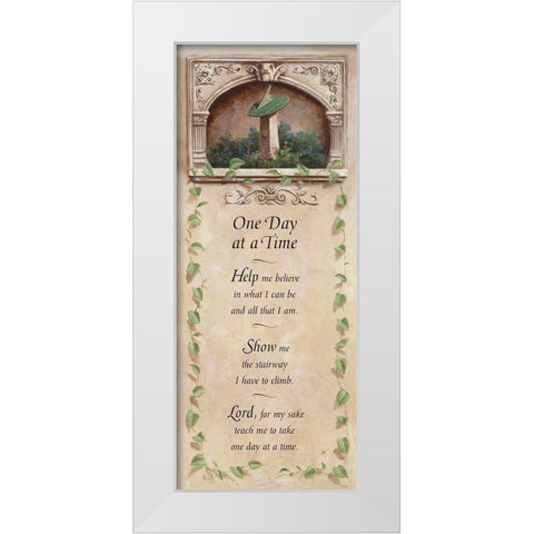 One Day at a Time White Modern Wood Framed Art Print by Unknown