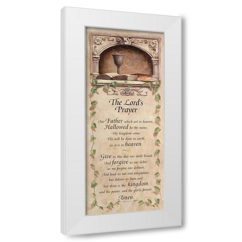 Lords Prayer White Modern Wood Framed Art Print by Unknown
