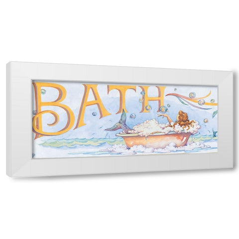 Mermaid Bath White Modern Wood Framed Art Print by Unknown