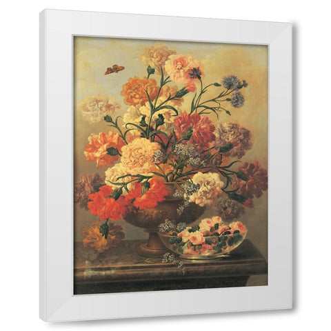 Classic Floral White Modern Wood Framed Art Print by Unknown