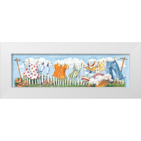 Laundry Day White Modern Wood Framed Art Print by Unknown
