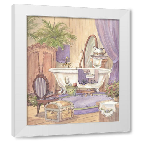 Victorian Bathroom I White Modern Wood Framed Art Print by Unknown