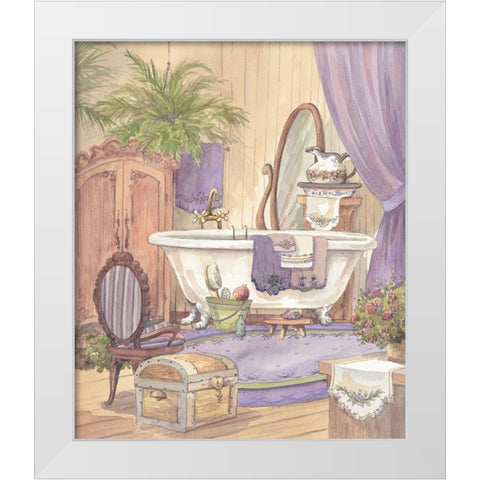 Victorian Bathroom I White Modern Wood Framed Art Print by Unknown