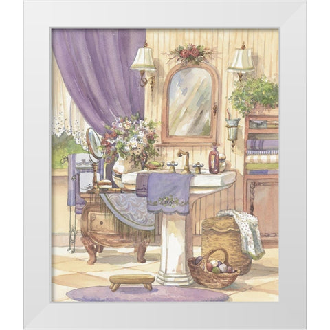 Victorian Bathroom II White Modern Wood Framed Art Print by Unknown