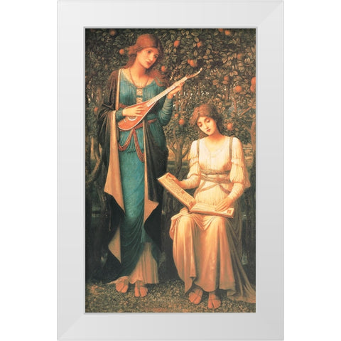 Two Women White Modern Wood Framed Art Print by Unknown